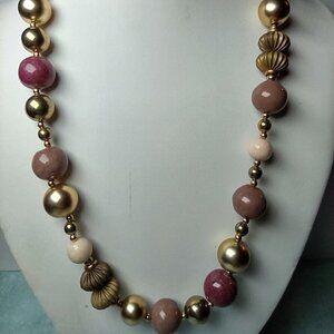 👍 5 for $20 Designed By Paula Branded Pink and Gold Tone Beaded Necklace